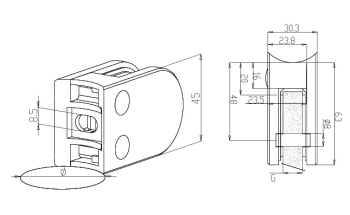 Glass Clamps - Model 33 - Rad CAD Drawing